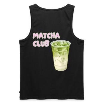 Matcha Club Latte Graphic - Men's Premium Organic Tank Top - black - Back - AI Model Male 178 light (178cm)