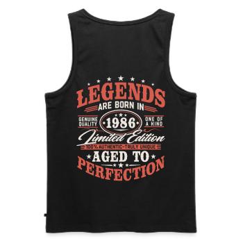1986 Vintage Vintage Birthday Gift Retro - Men's Premium Organic Tank Top - black - Back - AI Model Male 178 light (178cm)