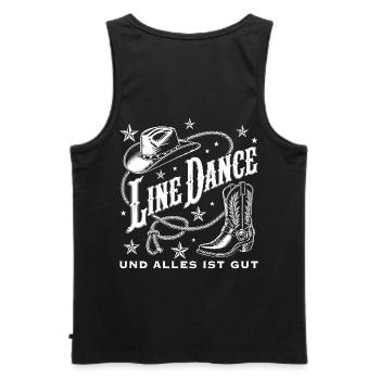 Line Dance Western Flair - Männer Premium Bio Tank Top - Schwarz - Hinten - AI Model Male 178 light (178cm)