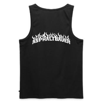 Asphaltbauer_weiss - Männer Premium Bio Tank Top - Schwarz - Hinten - AI Model Male 178 light (178cm)