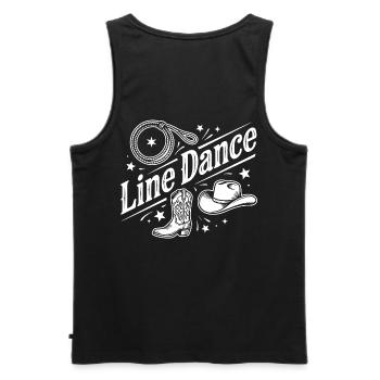 Line Dance Western Motiv - Männer Premium Bio Tank Top - Schwarz - Hinten - AI Model Male 178 light (178cm)