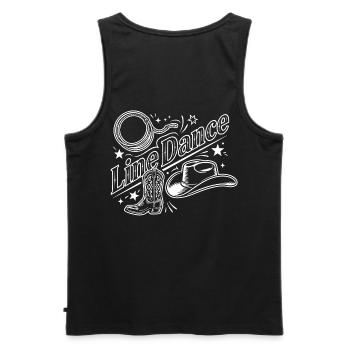 Line Dance Country Western Motiv - Männer Premium Bio Tank Top - Schwarz - Hinten - AI Model Male 178 light (178cm)