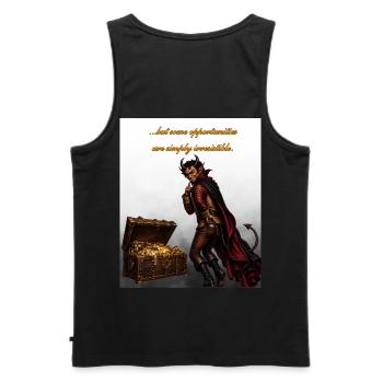 Teufel der Gelegenheit - EN - Männer Premium Bio Tank Top - Schwarz - Hinten - AI Model Male 178 light (178cm)
