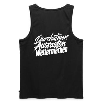 Ausrasten Weiter - Männer Premium Bio Tank Top - Schwarz - Hinten - AI Model Male 178 light (178cm)