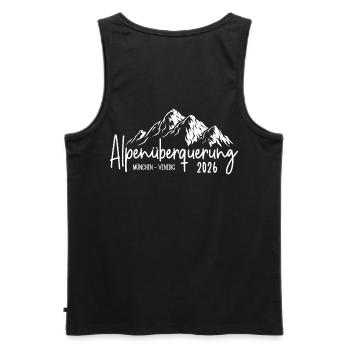 Alpenüberquerung 2026 München Venedig - Männer Premium Bio Tank Top - Schwarz - Hinten - AI Model Male 178 light (178cm)