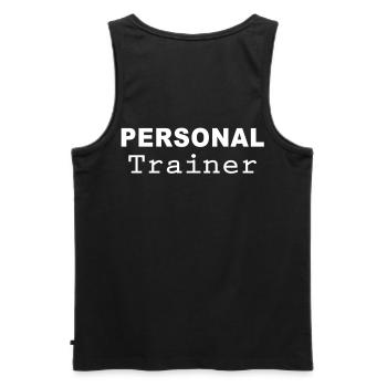 personal trainer - Men's Premium Organic Tank Top - black - Back - AI Model Male 178 light (178cm)