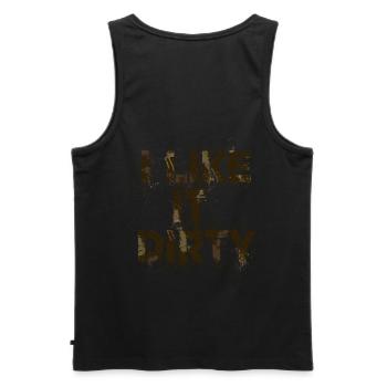 I like it dirty - Männer Premium Bio Tank Top - Schwarz - Hinten - AI Model Male 178 light (178cm)
