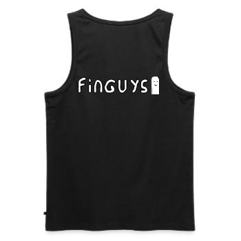 finguys - Men's Premium Organic Tank Top - black - Back - AI Model Male 178 light (178cm)