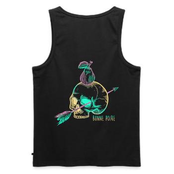 Skull pear yellow - Débardeur bio Premium Homme - noir - Dos - AI Model Male 178 light (178cm)