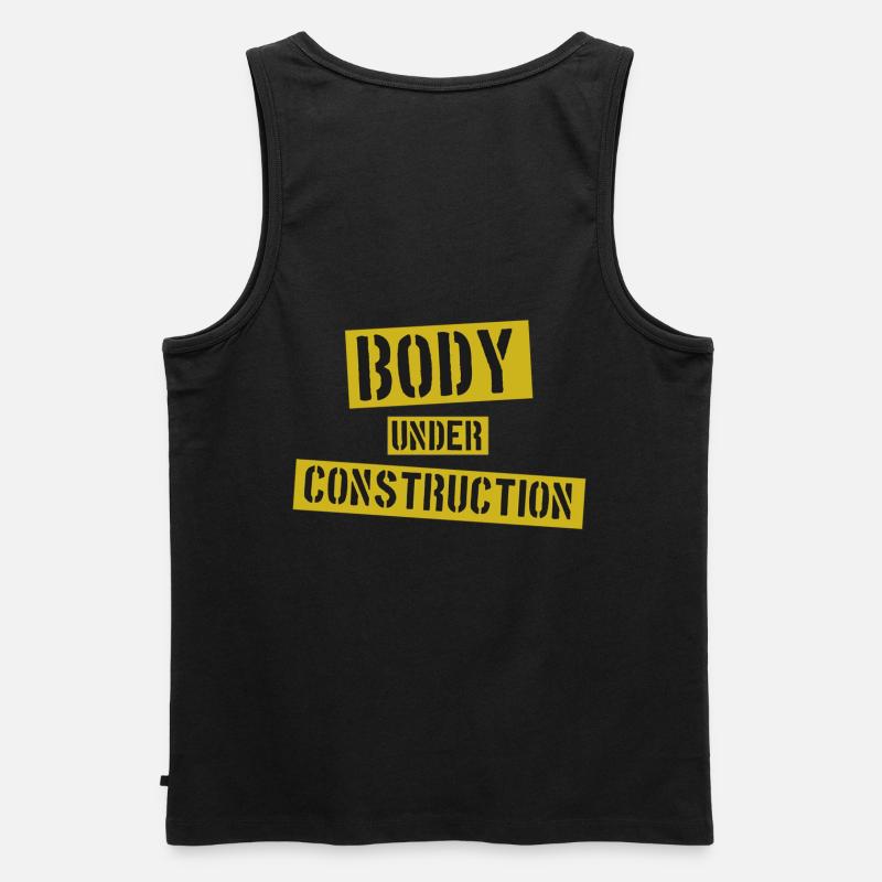 Body under Construction - Männer Premium Bio Tank Top - Schwarz