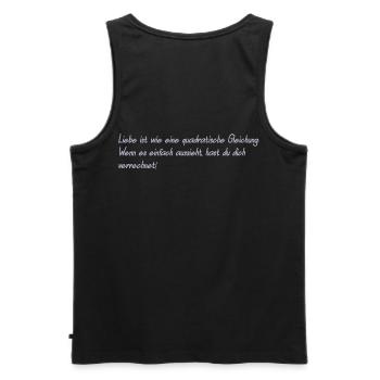 Liebe ist wie eine quadratische Gleichung - Männer Premium Bio Tank Top - Schwarz - Hinten - AI Model Male 178 light (178cm)