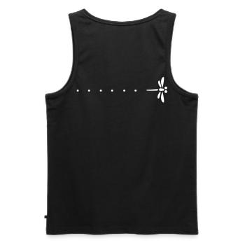 Passage libllule und Erstaunen - Männer Premium Bio Tank Top - Schwarz - Hinten - AI Model Male 178 light (178cm)