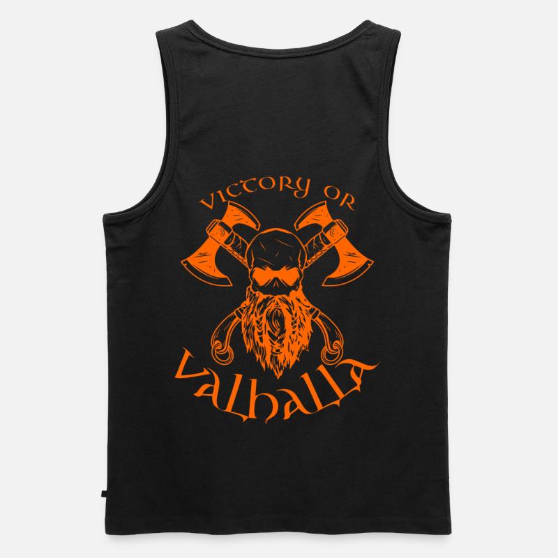 Victory or Valhalla - Männer Premium Bio Tank Top - Schwarz