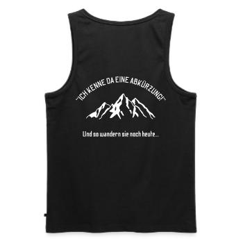 Wandern Ich kenne da eine Abkürzung Schrift lustig - Männer Premium Bio Tank Top - Schwarz - Hinten - AI Model Male 178 light (178cm)