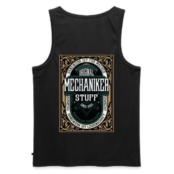 Original Mechaniker, Robustes Handwerker-Shirt - Männer Premium Bio Tank Top - Schwarz - Hinten - AI Model Male 178 light (178cm)