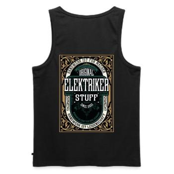 Original Elektriker, Robustes Handwerker-Shirt - Männer Premium Bio Tank Top - Schwarz - Hinten - AI Model Male 178 light (178cm)