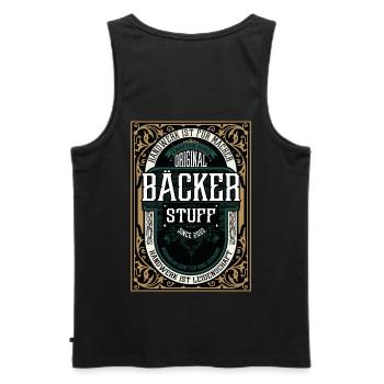 Original Bäcker, Robustes Handwerker-Shirt - Männer Premium Bio Tank Top - Schwarz - Hinten - AI Model Male 178 light (178cm)
