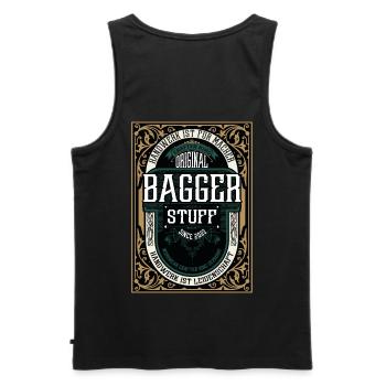 Original Bagger, Robustes Handwerker-Shirt - Männer Premium Bio Tank Top - Schwarz - Hinten - AI Model Male 178 light (178cm)