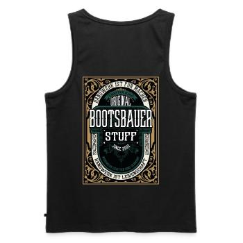 Original Bootsbauer, Robustes Handwerker-Shirt - Männer Premium Bio Tank Top - Schwarz - Hinten - AI Model Male 178 light (178cm)