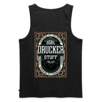 Original Drucker, Robustes Handwerker-Shirt - Männer Premium Bio Tank Top - Schwarz - Hinten - AI Model Male 178 light (178cm)