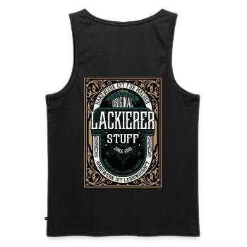 Original Lackierer, Robustes Handwerker-Shirt - Männer Premium Bio Tank Top - Schwarz - Hinten - AI Model Male 178 light (178cm)