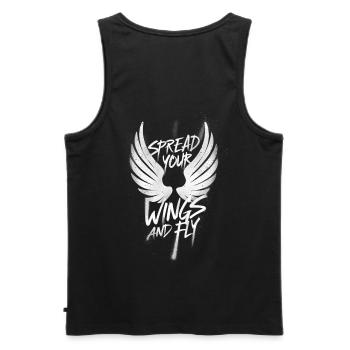 Breite deine Flügel aus und fliege Engelsflügel - Männer Premium Bio Tank Top - Schwarz - Hinten - AI Model Male 178 light (178cm)