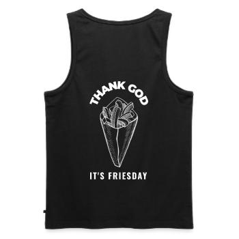 Fast food lovers and fries fan design - Men's Premium Organic Tank Top - black - Back - AI Model Male 178 light (178cm)