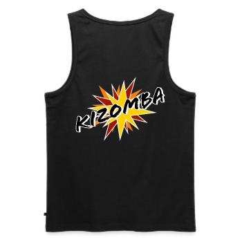 Kizomba Explosion - Men's Premium Organic Tank Top - black - Back - AI Model Male 178 light (178cm)