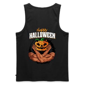 Happy Halloween - Männer Premium Bio Tank Top - Schwarz - Hinten - AI Model Male 178 light (178cm)