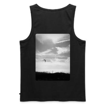 Kitesurfer foto Artboard 1 - Männer Premium Bio Tank Top - Schwarz - Hinten - AI Model Male 178 light (178cm)