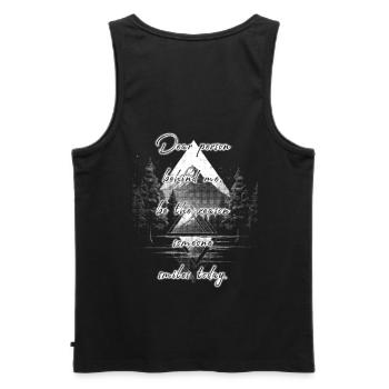 Spruch für die Person Hinter Dir Bring Ein Lächeln - Männer Premium Bio Tank Top - Schwarz - Hinten - AI Model Male 178 light (178cm)