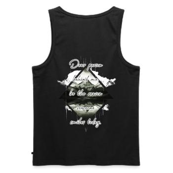Saying for the person behind you Bring a smile - Men's Premium Organic Tank Top - black - Back - AI Model Male 178 light (178cm)