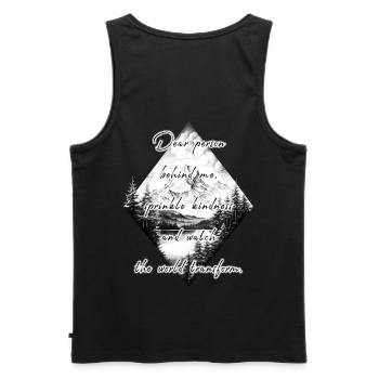Saying for the Person Behind You Goodness Changed - Men's Premium Organic Tank Top - black - Back - AI Model Male 178 light (178cm)