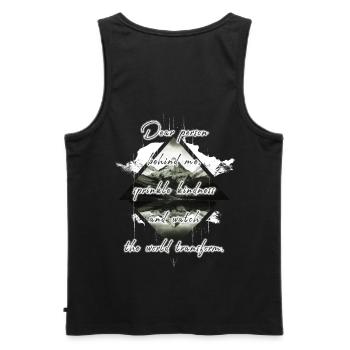 Spruch für die Person Hinter Dir Güte Verändert - Männer Premium Bio Tank Top - Schwarz - Hinten - AI Model Male 178 light (178cm)