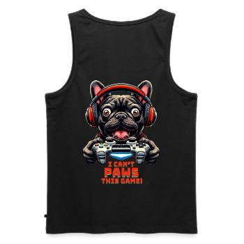 Gamers Shirt Französische Bulldogge Gaming-Schrott - Männer Premium Bio Tank Top - Schwarz - Hinten - AI Model Male 178 light (178cm)