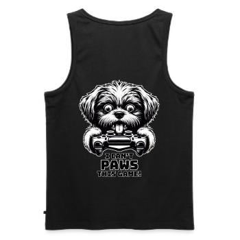 Crazy Shih Tsu dog gamefreak gamers - Men's Premium Organic Tank Top - black - Back - AI Model Male 178 light (178cm)