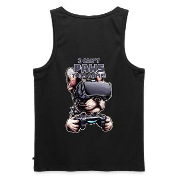 Hunde, Französische Bulldogge Videospiel VR-Brille - Männer Premium Bio Tank Top - Schwarz - Hinten - AI Model Male 178 light (178cm)