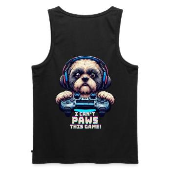 Spiele-Nerds, Shih Tzu Hundeliebhaber - Männer Premium Bio Tank Top - Schwarz - Hinten - AI Model Male 178 light (178cm)
