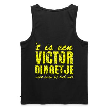 Personalised gifts for Victor - Men's Premium Organic Tank Top - black - Back - AI Model Male 178 light (178cm)