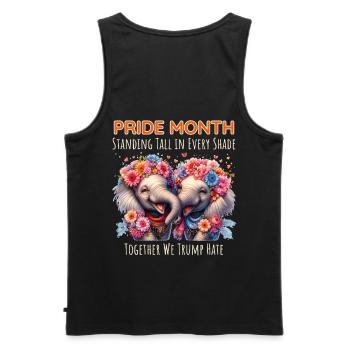 Mois de la fierté Éléphants Chemises du mois de la fierté lgbtq - Débardeur bio Premium Homme - noir - Dos - AI Model Male 178 light (178cm)