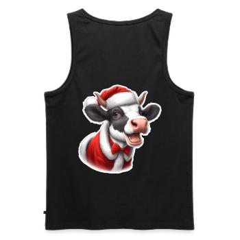 Christmas in July cow funny design for Christmas - Men's Premium Organic Tank Top - black - Back - AI Model Male 178 light (178cm)