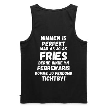 Fête de Frise née en février - Débardeur bio Premium Homme - noir - Dos - AI Model Male 178 light (178cm)