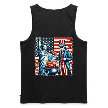 American Independence day vintage 4th of July - Men's Premium Organic Tank Top - black - Back - AI Model Male 178 light (178cm)