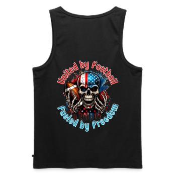 Aggressive Skull for American Football - Men's Premium Organic Tank Top - black - Back - AI Model Male 178 light (178cm)