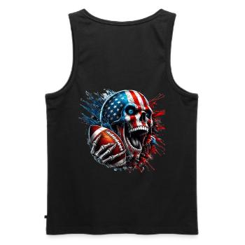Crâne agressif pour les fans de football américain - Débardeur bio Premium Homme - noir - Dos - AI Model Male 178 light (178cm)