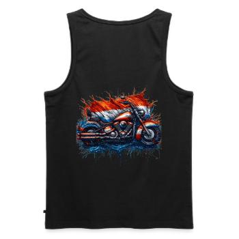 Cool, les motards dessinent le drapeau néerlandais. - Débardeur bio Premium Homme - noir - Dos - AI Model Male 178 light (178cm)
