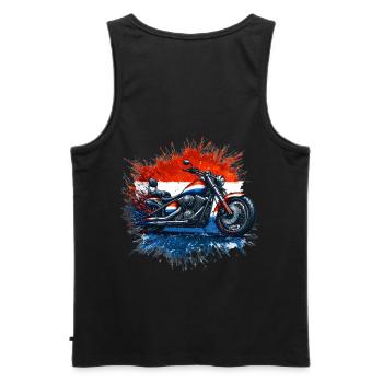 Dutch pride : t-shirt moto aux couleurs néerlandaises - Débardeur bio Premium Homme - noir - Dos - AI Model Male 178 light (178cm)