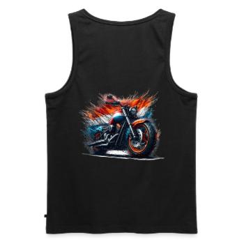 Dutch colors motorcycle shirts, motorcycle - Men's Premium Organic Tank Top - black - Back - AI Model Male 178 light (178cm)