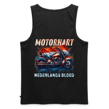 t-shirts moto résistants drapeau hollandais tricolore - Débardeur bio Premium Homme - noir - Dos - AI Model Male 178 light (178cm)