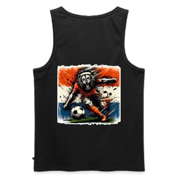 Dutch Pride Football Dutch Lion vintage - Débardeur bio Premium Homme - noir - Dos - AI Model Male 178 light (178cm)